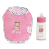 Corolle Bavoir Rose et Biberon Magique pour grand poupon 36/42 cm