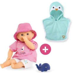 Corolle Bébé Bain Océane et Cape de Bain Pingouin