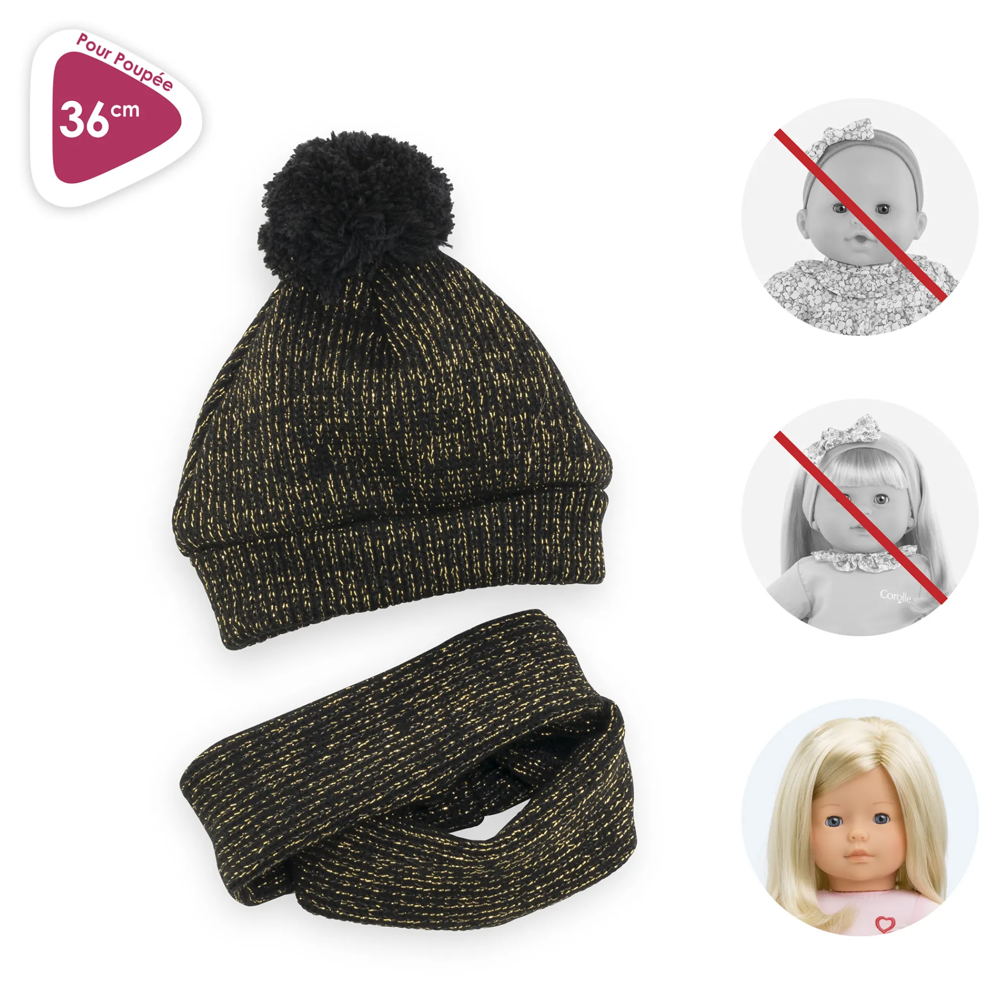 Corolle Bonnet et Snood Couture pour poupée ma