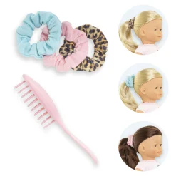 Corolle Ensemble Brosse et 3 Chouchous pour poupée ma