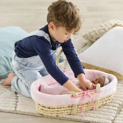 Corolle Ensemble Couffin Peluche Rose pour poupon de 36 et 42 cm