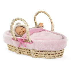 Corolle Ensemble Couffin Peluche Rose pour poupon de 36 et 42 cm