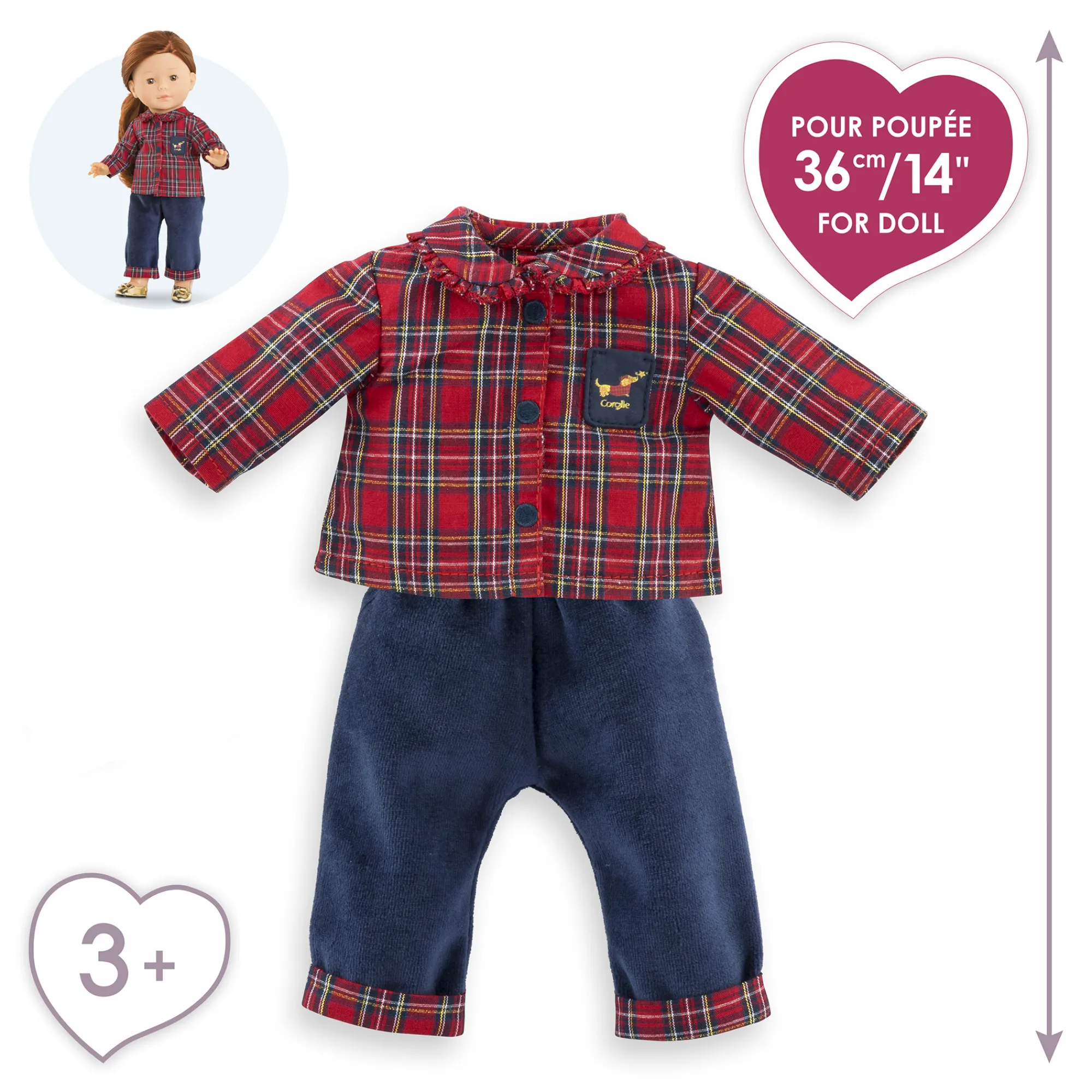 Corolle Ensemble Homewear 2 pièces en Fêtes pour poupée ma
