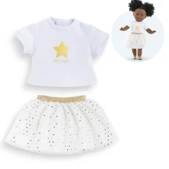 Corolle Ensemble Jupe & T Shirt Ivoire et Or pour poupée ma