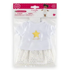 Corolle Ensemble Jupe & T Shirt Ivoire et Or pour poupée ma