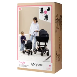 Corolle Ensemble Landau 3 en 1 Priam Cybex + Porte-poupon Cybex Noir