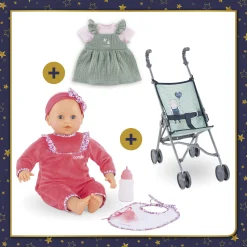 Corolle Lila Chérie se balade en Poussette Canne Sauge