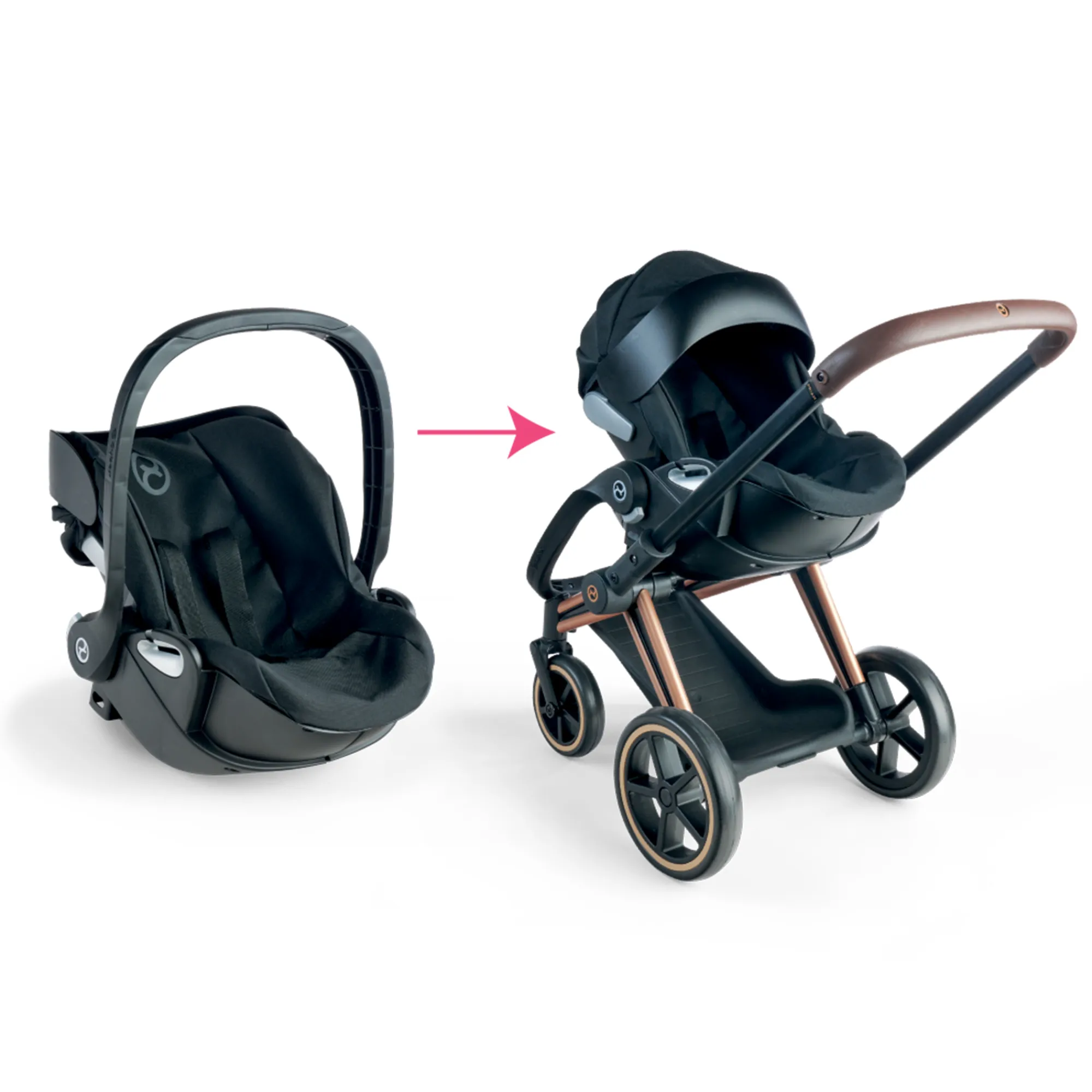 Corolle Porte-Poupon Cybex 2 en 1 noir pour poupon 36 et 42 cm
