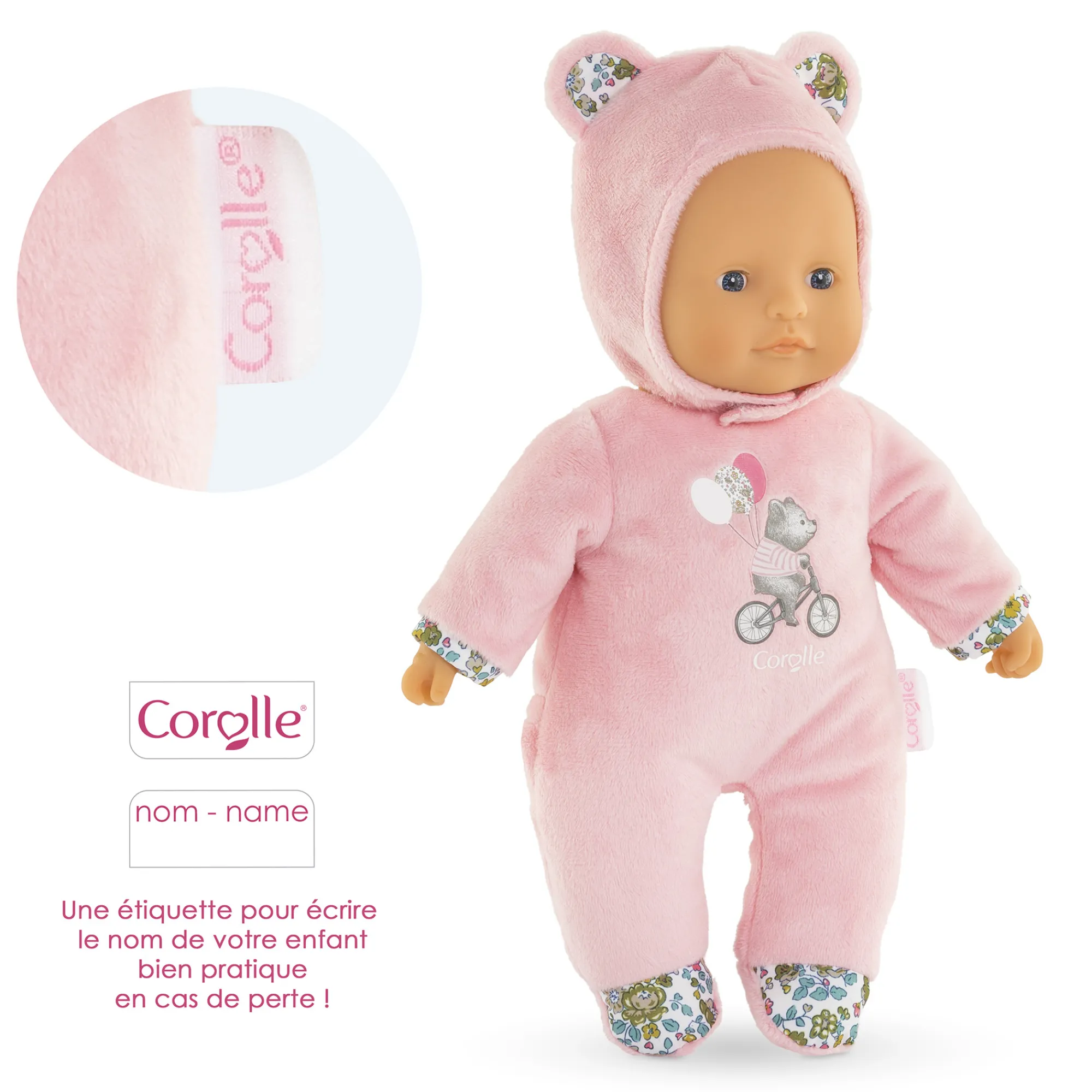 Corolle Poupon Pti'Cœur Ours Rose