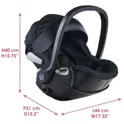 Corolle Poupon Rose, Landau Cybex Noir et Porte-Poupon Cybex Noir