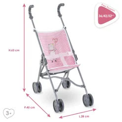 Corolle Poussette Canne Rose pour poupon 36/42/52 cm