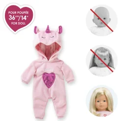 Corolle Pyjama Licorne Rose pour poupée ma