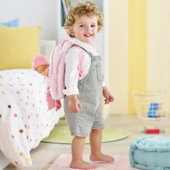Corolle Sac à Dos Porte-Poupon Peluche Rose pour poupon 30 cm